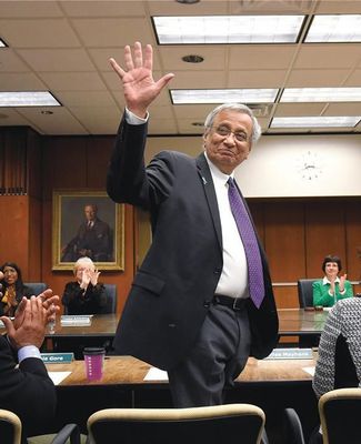 Satish Udpa waves after being appointed MSU's acting president