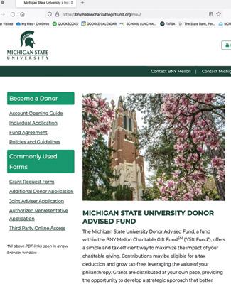 a screenshot of the homepage of the BNY Mellon landing page for MSU a screenshot of the homepage of the BNY Mellon landing page for MSU