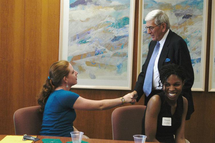 The Broad Scholars at Michigan State University meet Eli Broad