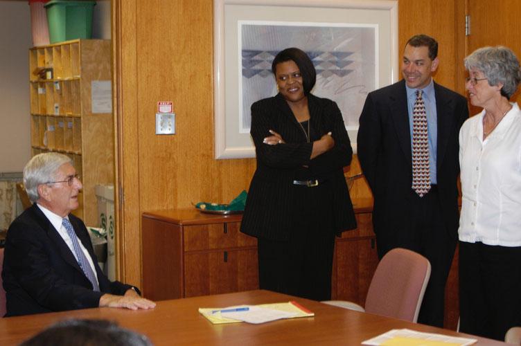 Leaders of the Broad Scholars at Michigan State University with Eli Broad.